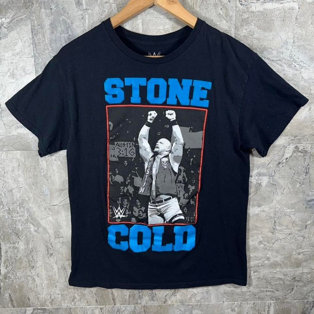Vintage Stone Cold Steve Austin WWE black cotton t-shirt Mens Size M #wrestling